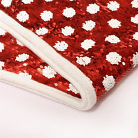 HKM-904083 Creative Home Christmas Tree Skirt with Red and White Dot Sequins, Non-Woven Fabric, 61CM & 77CM