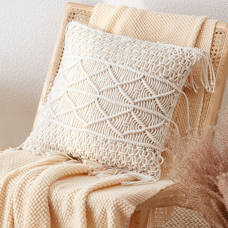 HKM-904083 Hand-Woven Cotton Bohemian Pillow Cushion in Various Sizes and Colors