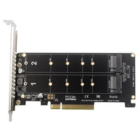 HKM-904147 Dual M.2 M-Key NVMe SSD RAID Expansion Adapter Card for PCIe x8 Motherboard - Black/Dark Gray
