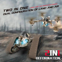 HKM-904211 2 in 1 Remote Control Tank Drone with HD Aerial Camera and 2-Axis Gimbal