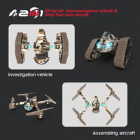 HKM-904211 2 in 1 Remote Control Tank Drone with HD Aerial Camera and 2-Axis Gimbal