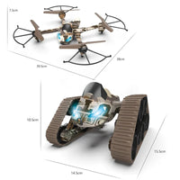 HKM-904211 2 in 1 Remote Control Tank Drone with HD Aerial Camera and 2-Axis Gimbal