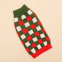 HKM-904211 Cozy Red Plaid Christmas Sweater for Small and Medium Dogs