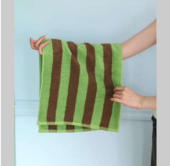 HKM-904211 Mori Retro Style Wide Stripe Combed Cotton Towel