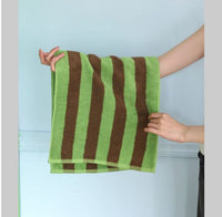 HKM-904211 Mori Retro Style Wide Stripe Combed Cotton Towel