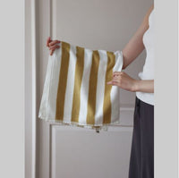 HKM-904211 Mori Retro Style Wide Stripe Combed Cotton Towel