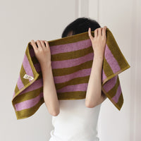 HKM-904211 Mori Retro Style Wide Stripe Combed Cotton Towel