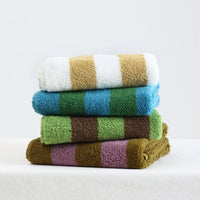 HKM-904211 Mori Retro Style Wide Stripe Combed Cotton Towel