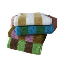 HKM-904211 Mori Retro Style Wide Stripe Combed Cotton Towel