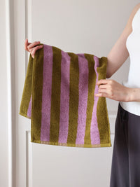 HKM-904211 Mori Retro Style Wide Stripe Combed Cotton Towel