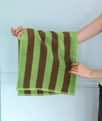 HKM-904211 Mori Retro Style Wide Stripe Combed Cotton Towel