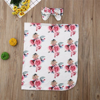 HKM-904275 Floral Baby Blanket & Wrap Towel for Summer, Soft Polyester in White, Yellow, Gray