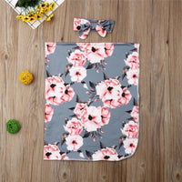 HKM-904275 Floral Baby Blanket & Wrap Towel for Summer, Soft Polyester in White, Yellow, Gray