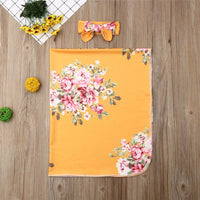 HKM-904275 Floral Baby Blanket & Wrap Towel for Summer, Soft Polyester in White, Yellow, Gray