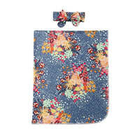 HKM-904275 Floral Baby Blanket & Wrap Towel for Summer, Soft Polyester in White, Yellow, Gray