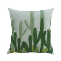 HKM-904339 Tropical Leaf Design Linen Pillowcase with Soft Cotton Filling