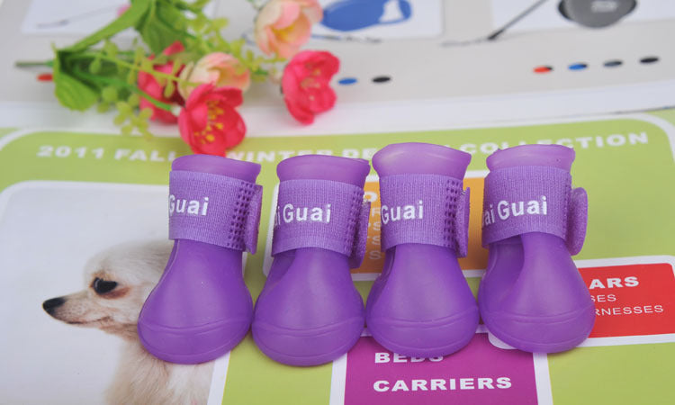 HKM-904659 Soft Non-Slip Silicone Rain Boots for Pets - Comfortable and Wear-Resistant in Various Colors
