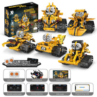 HKM-904787 5-in-1 Remote Control Robot Building Kit - APP Programmable STEM Toy for Ages 5 and Up