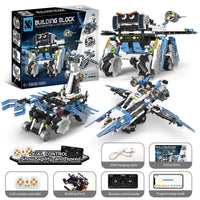 HKM-904787 5-in-1 Remote Control Robot Building Kit - APP Programmable STEM Toy for Ages 5 and Up
