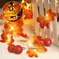 HKM-904915 LED Maple Leaf String Lights with Warm White Glow for Creative Home and Event Decor
