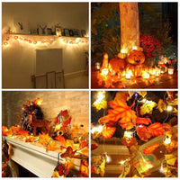 HKM-904915 LED Maple Leaf String Lights with Warm White Glow for Creative Home and Event Decor