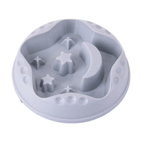 HKM-904979 Moon Star Wings Large Capacity Slow Feed Pet Bowl for Dogs - Dinner Plate Design