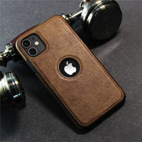 HKM-905043 All-Inclusive Leather Grain Mobile Phone Case with Stitching - Available in Black, Brown, Red, and Royal Blue