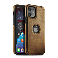 HKM-905043 All-Inclusive Leather Grain Mobile Phone Case with Stitching - Available in Black, Brown, Red, and Royal Blue