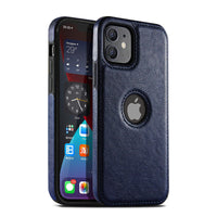 HKM-905043 All-Inclusive Leather Grain Mobile Phone Case with Stitching - Available in Black, Brown, Red, and Royal Blue