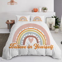 HKM-905107 Pastel Landscape Three-Piece Bedding Set for 1.8m Bed - Soft Chemical Fiber Material with Printing Finish
