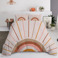 HKM-905107 Pastel Landscape Three-Piece Bedding Set for 1.8m Bed - Soft Chemical Fiber Material with Printing Finish