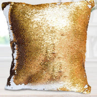 HKM-905171 Personalized Photo Sequins Pillow - Custom Pet Design 40cm x 40cm in Gold
