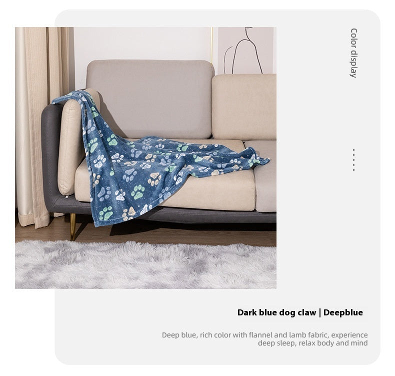 HKM-905235 Double-Sided Flannel Pet Blanket in Cartoon Patterns - Warm and Cozy Kennel Mat for Dogs