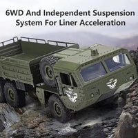HKM-905363 2.4G Remote Control Six Wheel Drive Military Vehicle with Lights for Kids