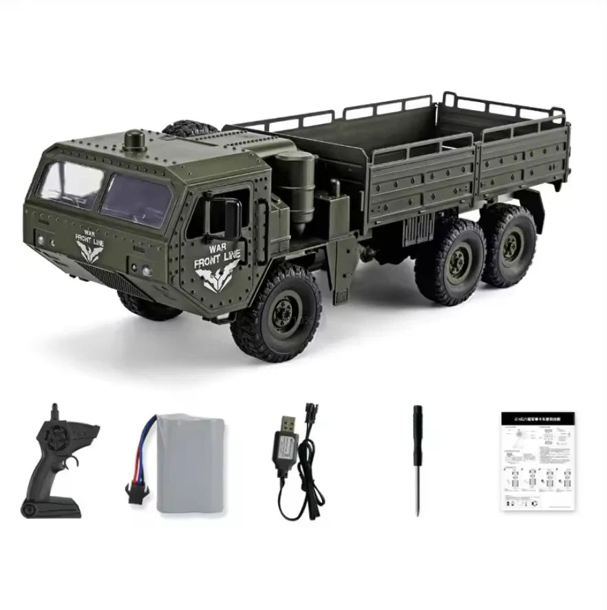 HKM-905363 2.4G Remote Control Six Wheel Drive Military Vehicle with Lights for Kids