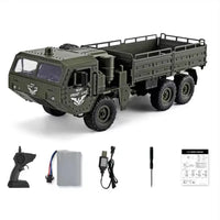 HKM-905363 2.4G Remote Control Six Wheel Drive Military Vehicle with Lights for Kids