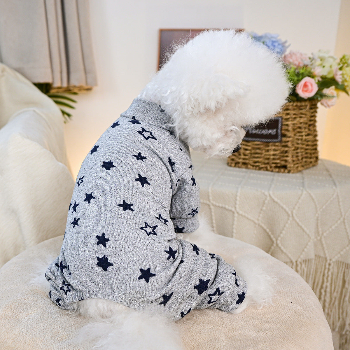 HKM-905363 Cozy Four-Legged Belly-Wrap Outfit for Pets in Various Colors and Patterns