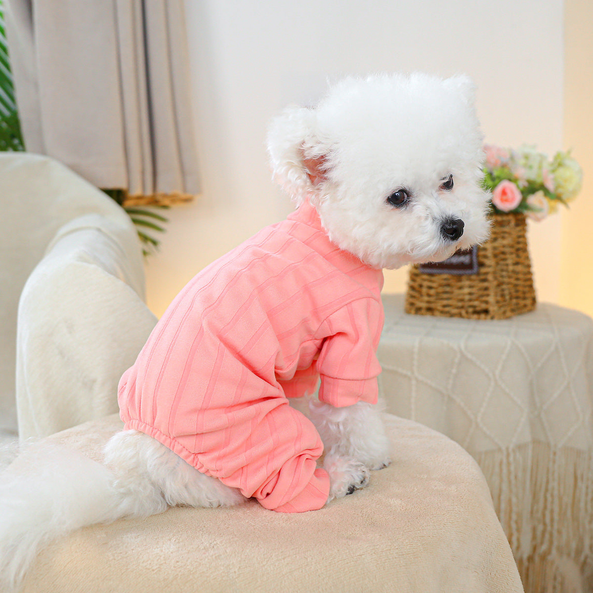 HKM-905363 Cozy Four-Legged Belly-Wrap Outfit for Pets in Various Colors and Patterns