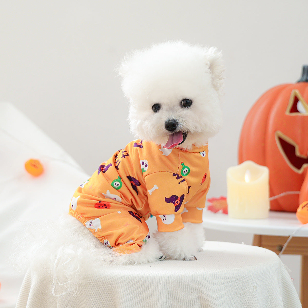 HKM-905363 Cozy Four-Legged Belly-Wrap Outfit for Pets in Various Colors and Patterns