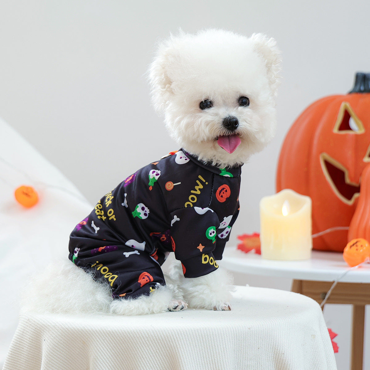 HKM-905363 Cozy Four-Legged Belly-Wrap Outfit for Pets in Various Colors and Patterns