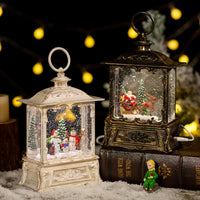 HKM-905555 Christmas Music Box with Crystal Ball Decoration, Iron Hoop and Polyethylene Base, Plays Festive Tunes