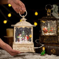 HKM-905555 Christmas Music Box with Crystal Ball Decoration, Iron Hoop and Polyethylene Base, Plays Festive Tunes