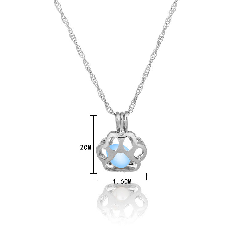 HKM-905619 Animal Night Light Necklace with 45 cm Chain - Cute Drop Design, Size 2.1 x 1.6 cm