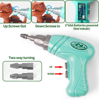 HKM-905747 Electric Drill Take Apart Dinosaur Toys Set for Kids - Educational Building Construction Play Set, Age 2 to 13