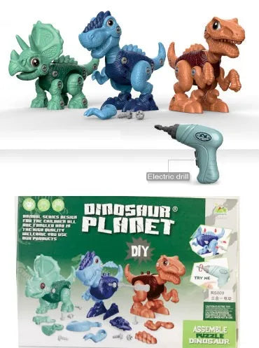 Electric Drill Take Apart Dinosaur Toys Set for Kids - Educational Building Construction Play Set, Age 2 to 13