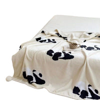 HKM-905939 Panda Pattern Flannel Blanket, Soft Fiber, 150x200cm, All Seasons