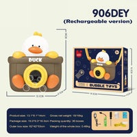 HKM-906195 Cartoon Duck Camera Bubble Toy for Kids, Leak-Proof Design, Outdoor Fun Summer Bubble Machine