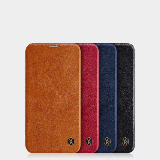 HKM-906195 Nalkin Qin Series Flip Leather Case for iPhone 12 Pro Max - Solid Color Business Style