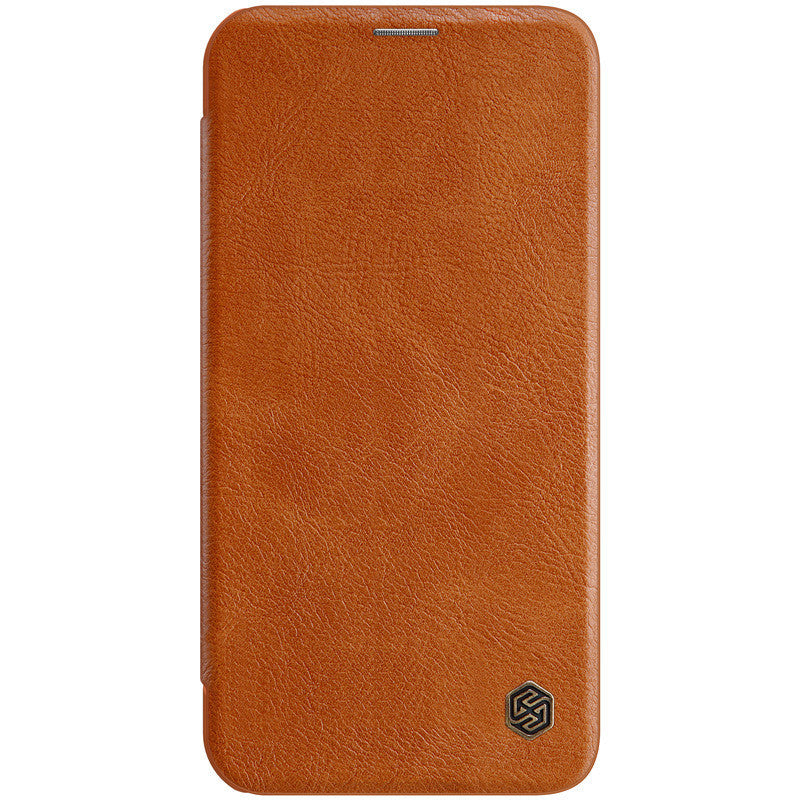 HKM-906195 Nalkin Qin Series Flip Leather Case for iPhone 12 Pro Max - Solid Color Business Style