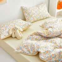 HKM-906259 Cotton Floral Bed Sheet Set - Soft, Durable, Various Sizes, American Country Style